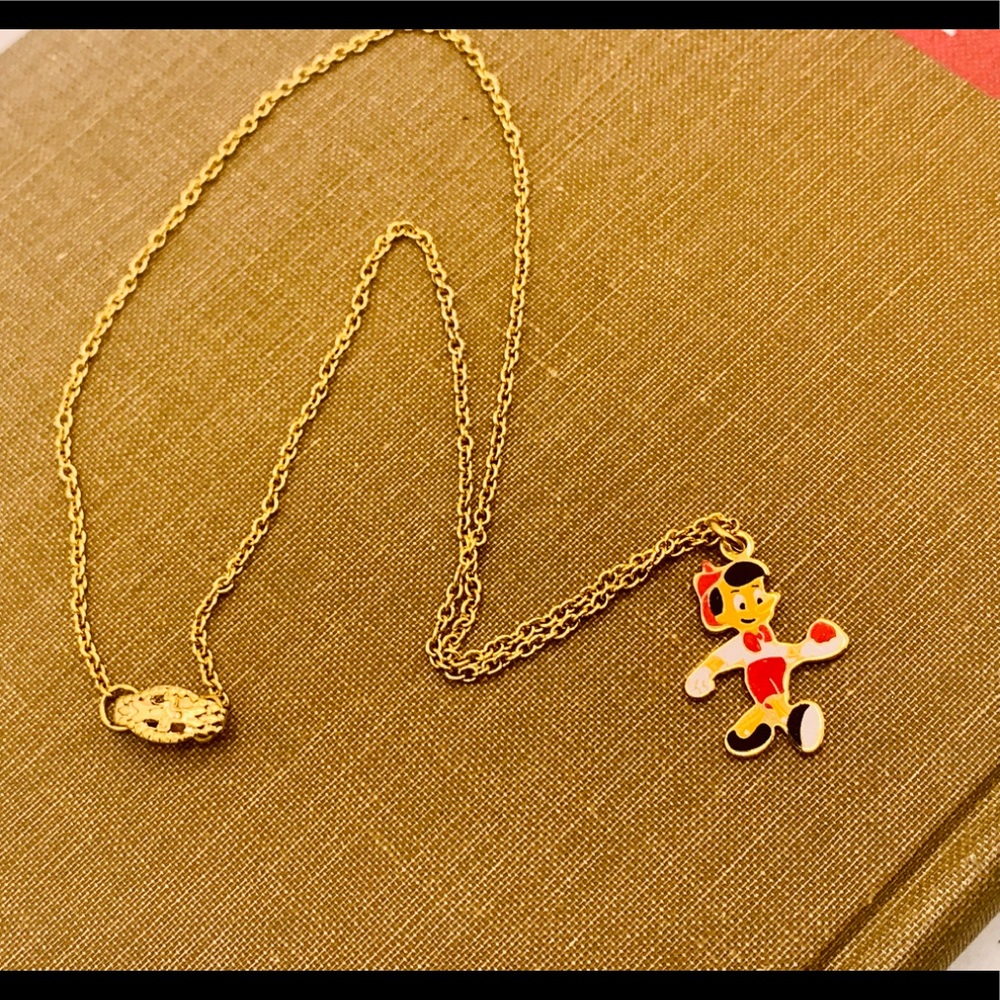 Vintage Walt Disney signed Pinocchio necklace
